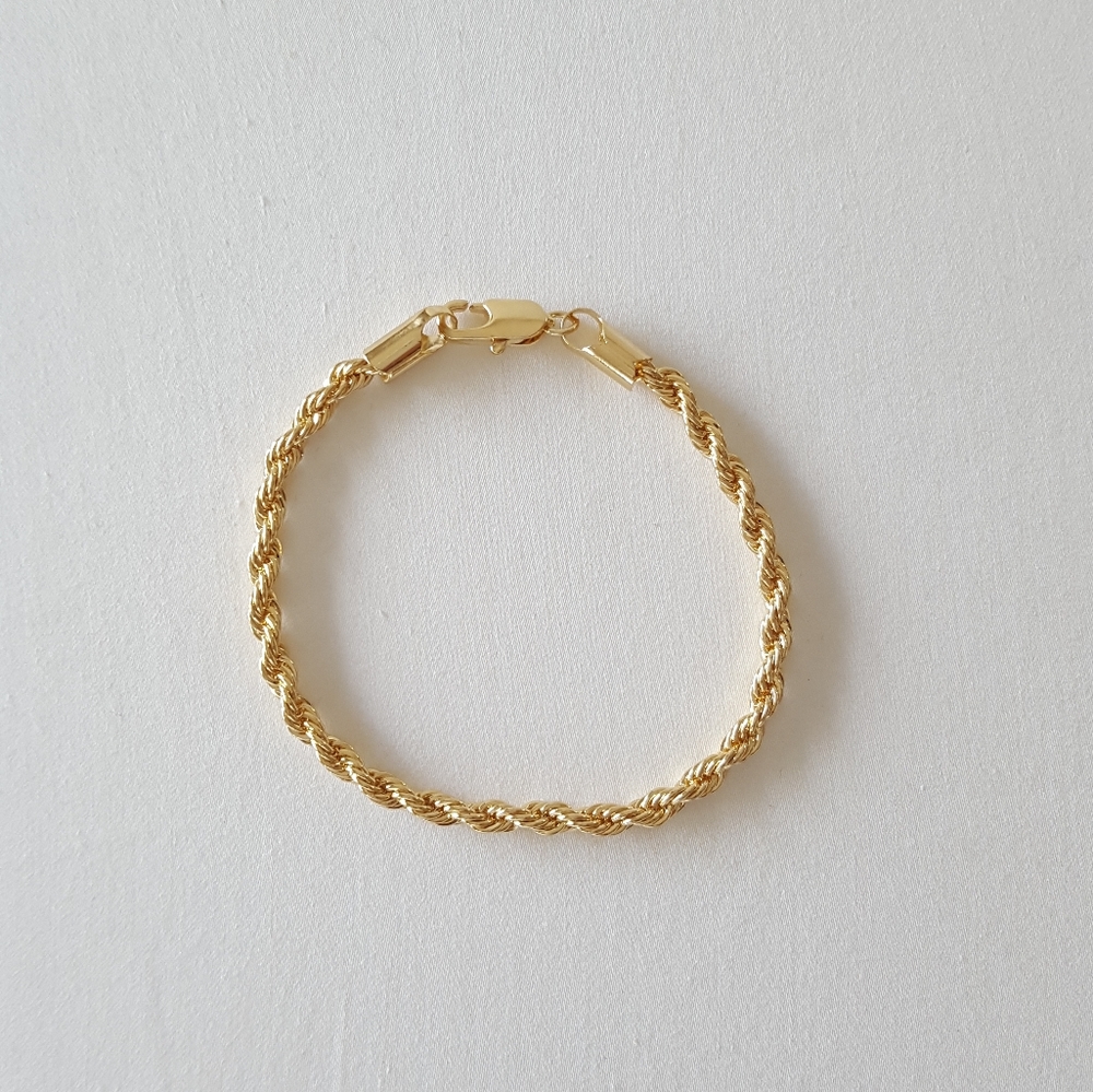 18k Gold Filled Rope Link Bracelet New